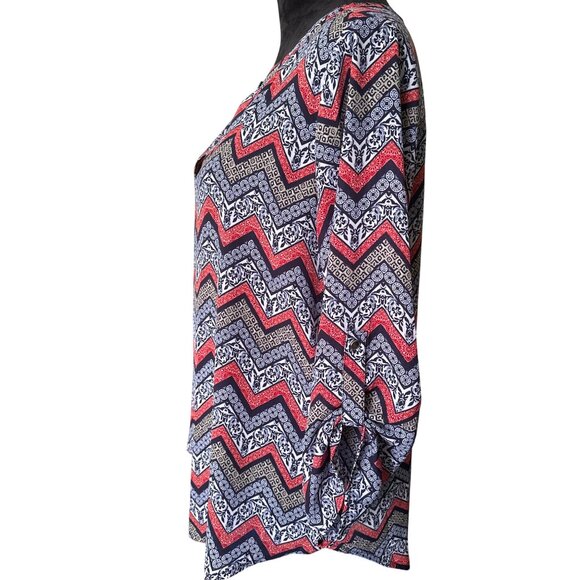 💖Chevron Patterned Long Sleeve Blouse Womens M EST 1946 - Picture 2 of 6